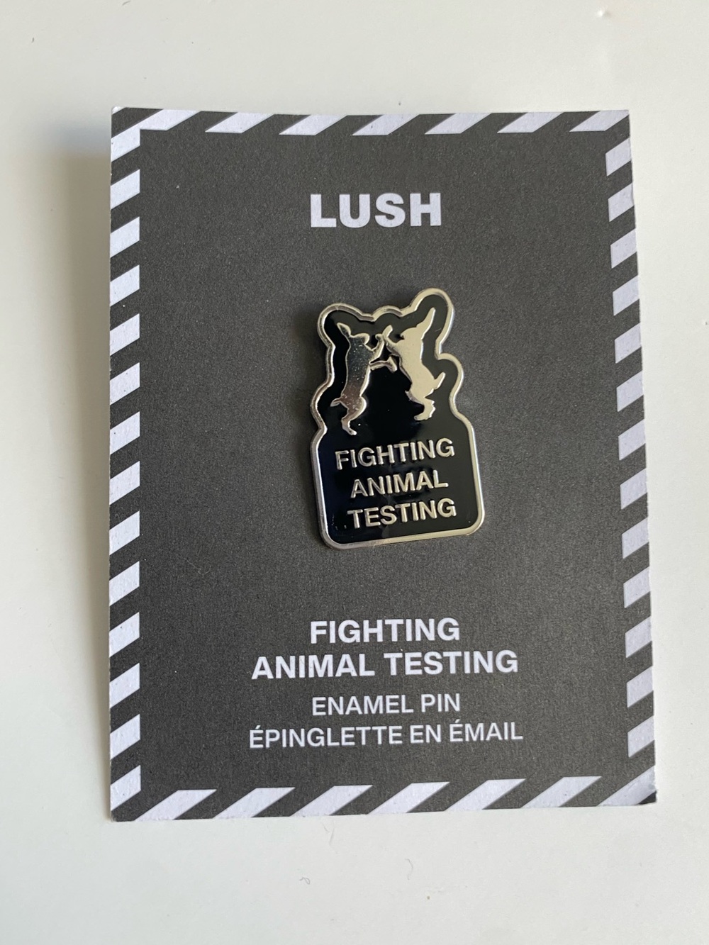 Lush 'Fighting Animal Testing' Enamel Pin